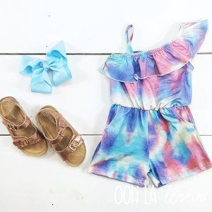 NEW  Ooh La Llama Little Girls Tye Dyed Romper
